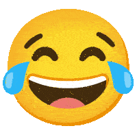 a laughing smiley face with tears coming out of its eyes