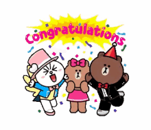 brown cony line cute congratulations