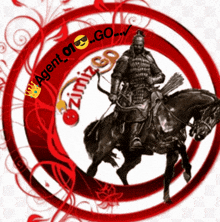 a statue of a man riding a horse with agent 91 go written on it