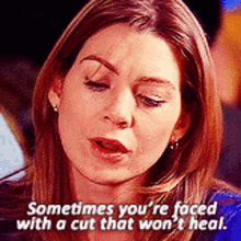 Greys Anatomy Meredith Grey GIF - Greys Anatomy Meredith Grey Sometimes Youre Faced A Cut That Wont Heal GIFs