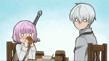 a man and a girl are sitting at a table with barrels