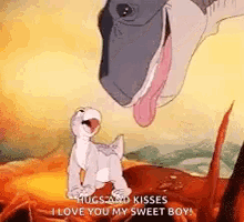 Dinosaur Lick GIF - Dinosaur Lick Mom And Baby GIFs