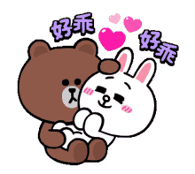 brown cony cuddle love couple