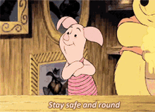 Piglet Stay Safe And Sound GIF - Piglet Stay Safe And Sound Winnie The Pooh GIFs