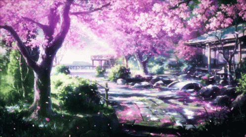 Pokemon Near Pink Sakura Tree Live Wallpaper