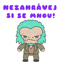 a cartoon of a man with a beard and the words nezahravej si se mnou on the bottom