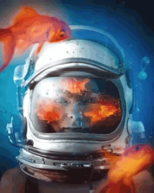 Gold Fish Glowing GIF - Gold Fish Glowing Diving Helmet GIFs