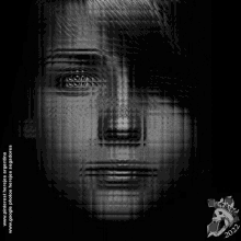 a black and white photo of a woman 's face with the year 2022 on it