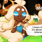 a cartoon character with a sign that says i have a f it 's about interest