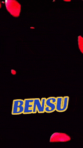 a cartoon explosion with the name bensu in the center