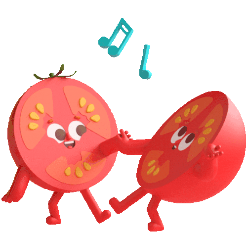 Tomato Halves Dance Together Sticker - The Other Half Tomato Dance Stickers