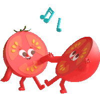 Tomato Halves Dance Together Sticker - The Other Half Tomato Dance Stickers