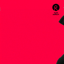 a woman in a black dress is dancing in front of a red background with the word rozbark on it