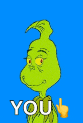 a cartoon of grinch giving a thumbs up sign