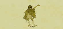 a drawing of a person wearing a mask and pointing at it