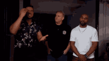 three men are standing next to each other with the words the same thing written on the bottom