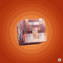 a cube that looks like a minecraft character is surrounded by confetti