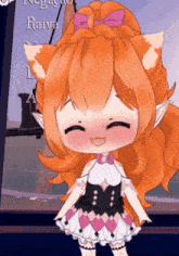 a girl with a pink bow in her hair is smiling