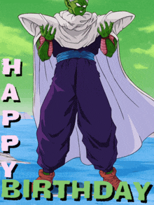 a happy birthday card with piccolo from dragon ball