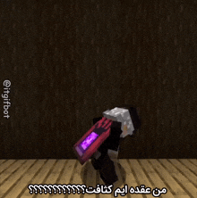 a screenshot of a minecraft character with a purple shield and the hashtag @inightbot