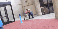 police lazy carry on security guard fight