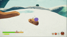 a screenshot of a video game with a purple object in the middle of the screen