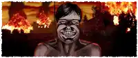 a pixelated image of a man with a huge smile on his face
