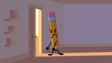 a cartoon drawing of a pencil and tennis ball
