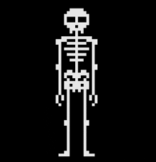 Pixel Skeleton Dancing Groovin Pixel Animation GIF