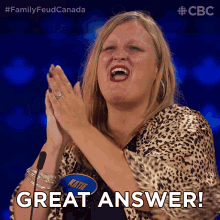 Great Answer Katie GIF - Great Answer Katie Family Feud Canada GIFs