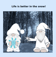 Animated Snow Gnomes Winter GIF - Animated Snow Gnomes Winter Snowflakes GIFs