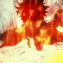 natsu burning flames mad angry