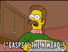 a cartoon character is holding a plate and says gasps then word