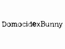 a logo for a company called domudexbunny on a gray background