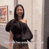 alex 1 + 4 has entered the chat with a woman wearing a black top