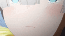 a close up of a person 's face with a tear coming out of it