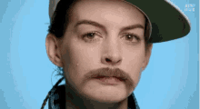 Anne Hathaway Tears GIF - Anne Hathaway Tears Mustache GIFs