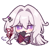 a drawing of a girl with purple eyes and white hair