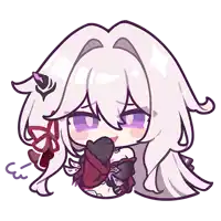 a drawing of a girl with purple eyes and white hair