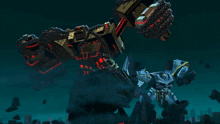 a robot with the letter f on its leg