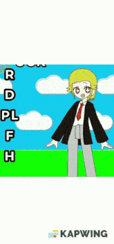 a drawing of a girl with the words " w st pbb p " on the top