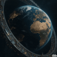 a picture of the earth with pixiz written in the bottom right corner