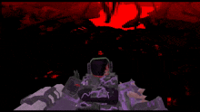 a cartoon drawing of a robot with a skull on his helmet