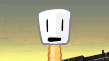a cartoon drawing of a marshmallow stick with a face on it