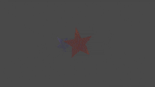 a close up of a man 's face with a red star behind him