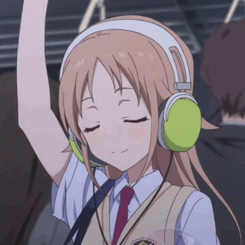 Anime Girl Listening To Music GIFs | Tenor