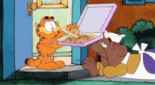 Pizzapizzapizza! GIF - Garfield Pizza Nom GIFs