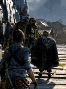 a video game scene with the words odin that 's why i 'm here