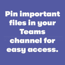 quick help tutorial pin important files
