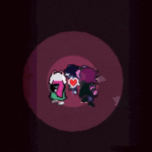 a video game scene with a heart in the middle of the screen